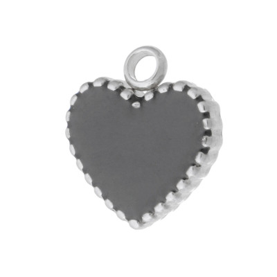 Surgical steel heart pendant in two color options