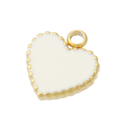 Heart pendant in gold galvanization made of surgical steel in two color variants