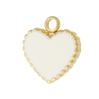 Heart pendant in gold galvanization made of surgical steel in two color variants