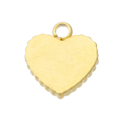 Heart pendant in gold galvanization made of surgical steel in two color variants