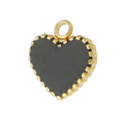 Heart pendant in gold galvanization made of surgical steel in two color variants