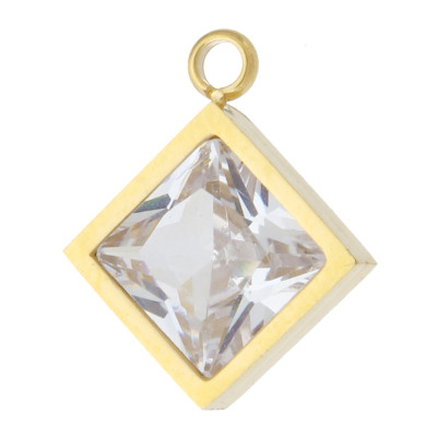 Pendant rhombus of two color combinations made of surgical steel