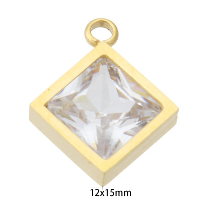 Pendant rhombus of two color combinations made of surgical steel