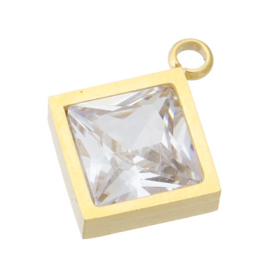 Pendant rhombus of two color combinations made of surgical steel