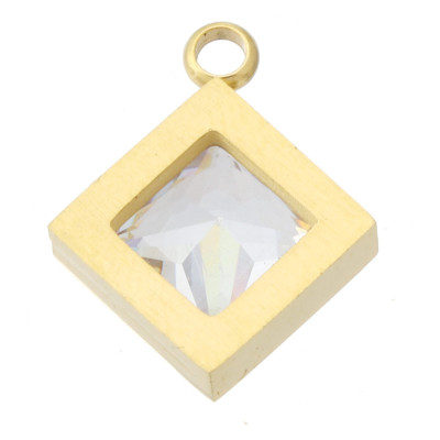 Pendant rhombus of two color combinations made of surgical steel