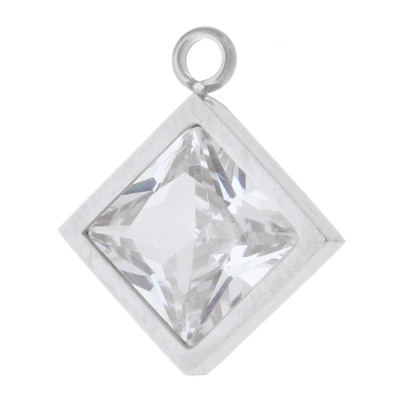 Pendant rhombus of two color combinations made of surgical steel