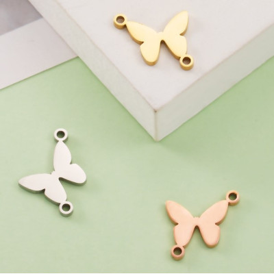 Bow tie connector three color variants surgical steel