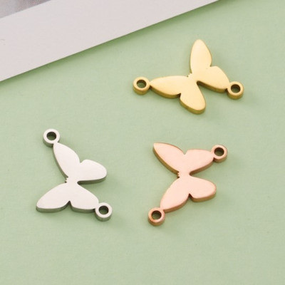 Bow tie connector three color variants surgical steel