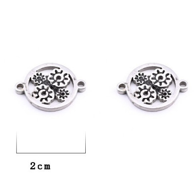 Connector wheel with flowers surgical steel