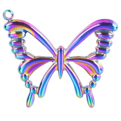Butterfly pendant three-color galvanization surgical steel