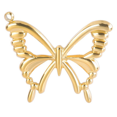 Butterfly pendant three-color galvanization surgical steel