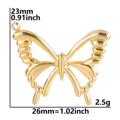 Butterfly pendant three-color galvanization surgical steel