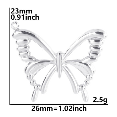 Butterfly pendant three-color galvanization surgical steel