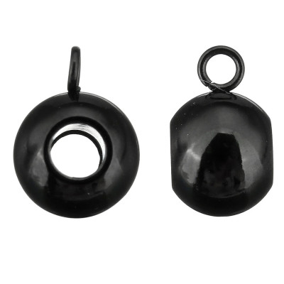 Bead with an eyelet 8mm surgical steel ball black galvanization