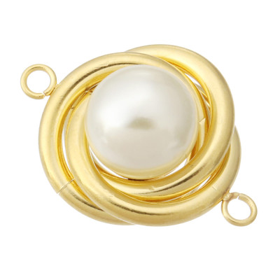 Konektor spirálka s umělou perlou tři barevné varianty chirurgická ocel