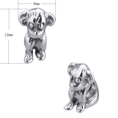 Bead of cute surgical steel puppy