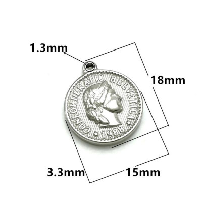 Money pendant surgical steel