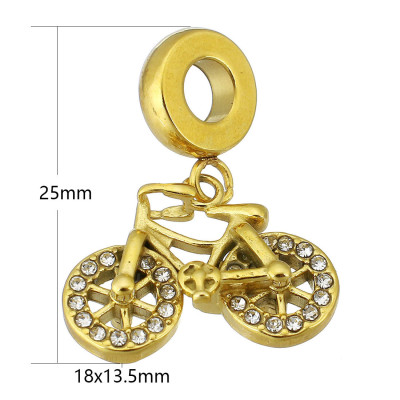 Eyelet with pendant round surgical steel two color variants