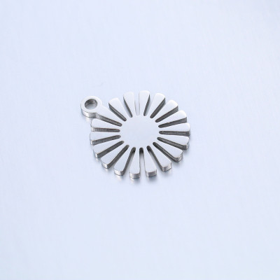 Pendant wheel with a dandelion flower, surgical steel, two color options