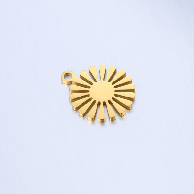 Pendant wheel with a dandelion flower, surgical steel, two color options