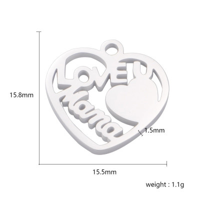 Pendant I LOVE YOU MAMA surgical steel