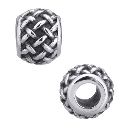 Bead with fine texture of surgical steel