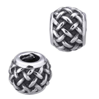 Bead with fine texture of surgical steel