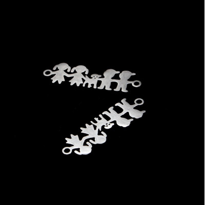 Konektor DVĚ DĚVČATA + DVA CHLAPEČCI a pes chirurgická ocel