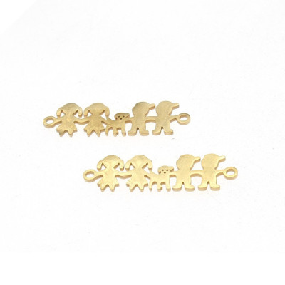 Connector TWO GIRLS + TWO BOYS and a surgical steel dog