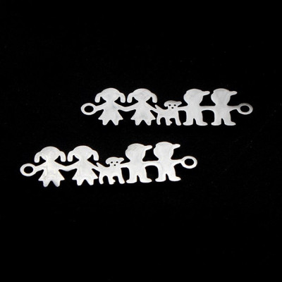 Connector TWO GIRLS + TWO BOYS and a surgical steel dog