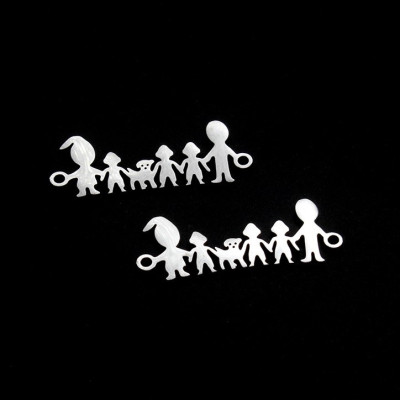 Connector Happy family THREE BOYS and a dog surgical steel