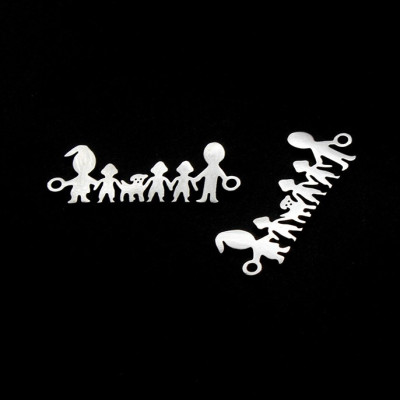 Connector Happy family THREE BOYS and a dog surgical steel