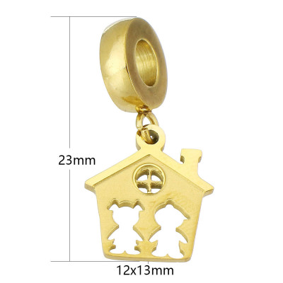 Eyelet with pendant DOMEČEK made of surgical steel