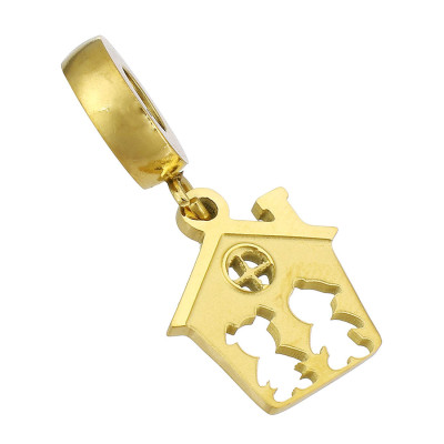 Eyelet with pendant DOMEČEK made of surgical steel