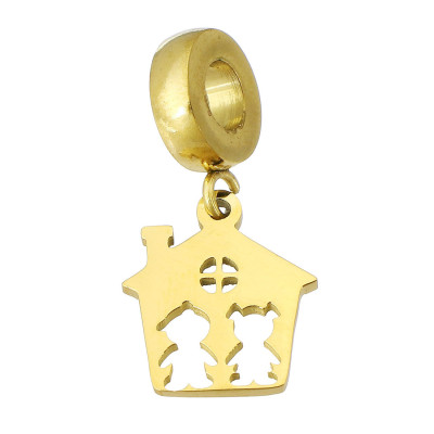 Eyelet with pendant DOMEČEK made of surgical steel