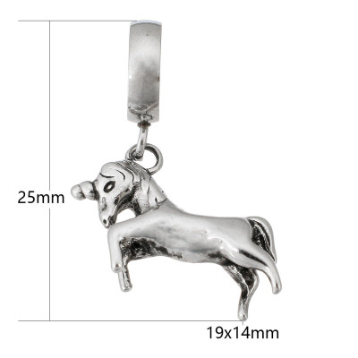 Surgical steel unicorn pendant