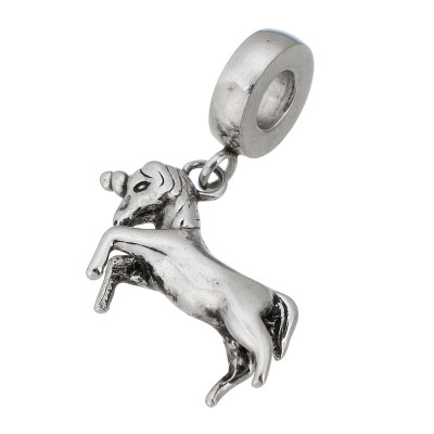 Surgical steel unicorn pendant