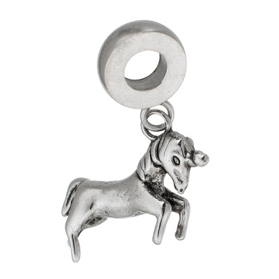 Surgical steel unicorn pendant