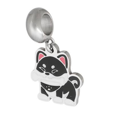 Eyelet with cat pendant, surgical steel