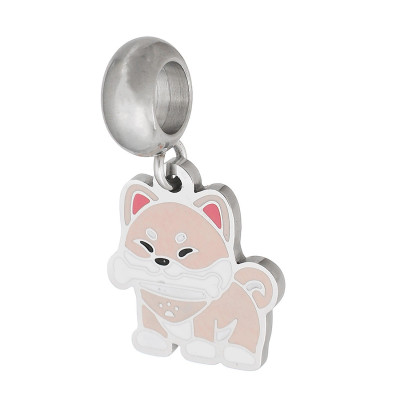 Eyelet with cat pendant, surgical steel