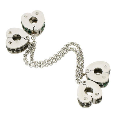 Safety clip with chain with ratchets surgical steel 7 variants