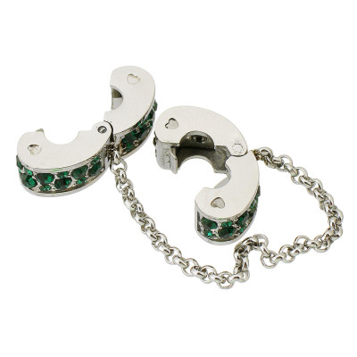 Safety clip with chain with ratchets surgical steel 7 variants