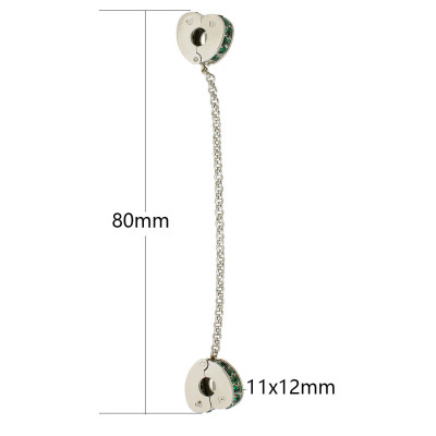 Safety clip with chain with ratchets surgical steel 7 variants