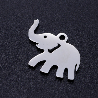 Pendant elephant with trunk up surgical steel
