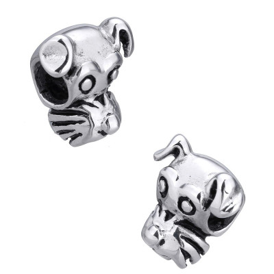 Fox terrier bead made of surgical steel