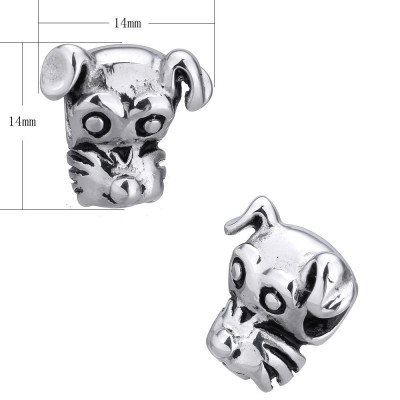 Fox terrier bead made of surgical steel