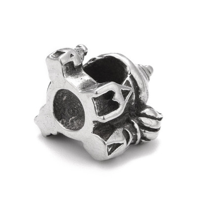 Bead with a large hole, surgical steel lock