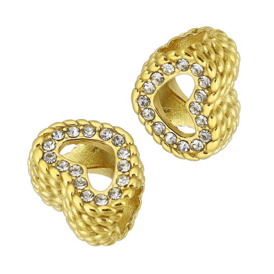 Korálek srdíčko se šatony chirurgická ocel dvě barevné varianty