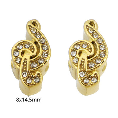 Treble clef bead with surgical steel latches, two color variants