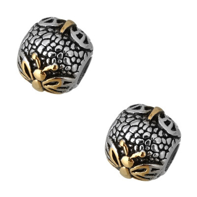 Surgical steel lace butterfly bead